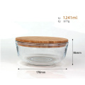 Eco friendly 350ml 720ml 1240ml glass salad bowls fruit bowl set bowls with airtight bamboo lid